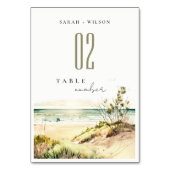 Elegant Dusky Coastal Beach Sun Seascape Wedding Kaart (Achterkant)