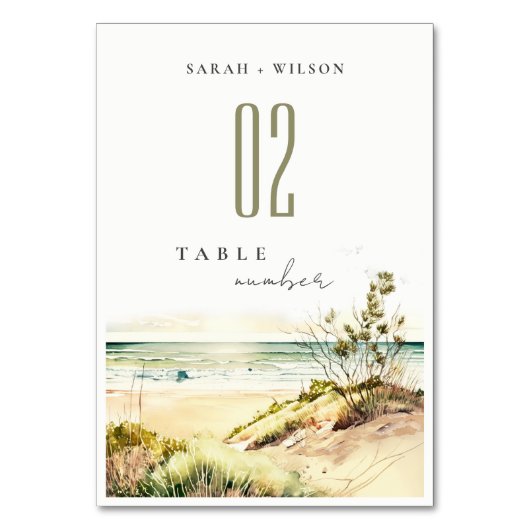 Elegant Dusky Coastal Beach Sun Seascape Wedding Kaart (Voorkant)