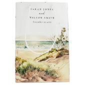 Elegant Dusky Coastal Beach Sun Seascape Wedding Medium Cadeauzakje (Voorkant)