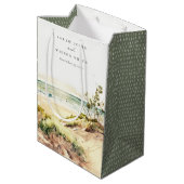 Elegant Dusky Coastal Beach Sun Seascape Wedding Medium Cadeauzakje (Achterkant Gekanteld)