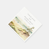 Elegant Dusky Coastal Beach Sun Seascape Wedding Servet (Hoek)