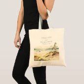 Elegant Dusky Coastal Beach Sun Seascape Wedding Tote Bag (Voorkant (product))