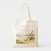 Elegant Dusky Coastal Beach Sun Seascape Wedding Tote Bag (Voorkant)