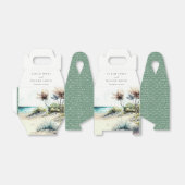 Elegant Dusky Coastal Palm Beach Seascape Wedding Bedankdoosjes (Uitgevouwen)