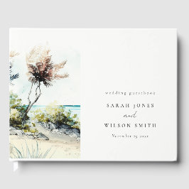 Elegant Dusky Coastal Palm Beach Seascape Wedding Gastenboek