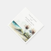 Elegant Dusky Coastal Palm Beach Seascape Wedding Servet (Hoek)