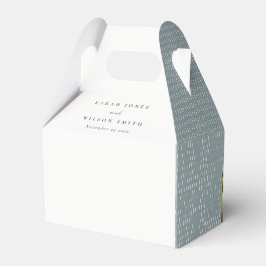 Elegant Dusky Coastal Sand Beach Seascape Wedding Bedankdoosjes (Achterkant)