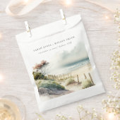 Elegant Dusky Coastal Sand Beach Seascape Wedding Bedankzakje (Geknipt)