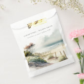 Elegant Dusky Coastal Sand Beach Seascape Wedding Bedankzakje (Gezegeld)