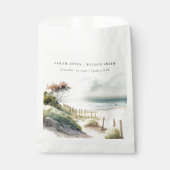 Elegant Dusky Coastal Sand Beach Seascape Wedding Bedankzakje (Voorkant)