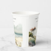 Elegant Dusky Coastal Sand Beach Seascape Wedding Papieren Bekers (Rechts)
