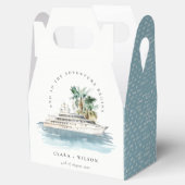 Elegant Dusky Cruise Palm Seascape Wedding Bedankdoosjes (Geopend)