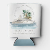 Elegant Dusky Cruise Palm Seascape Wedding Blikjeskoeler (Voorkant)