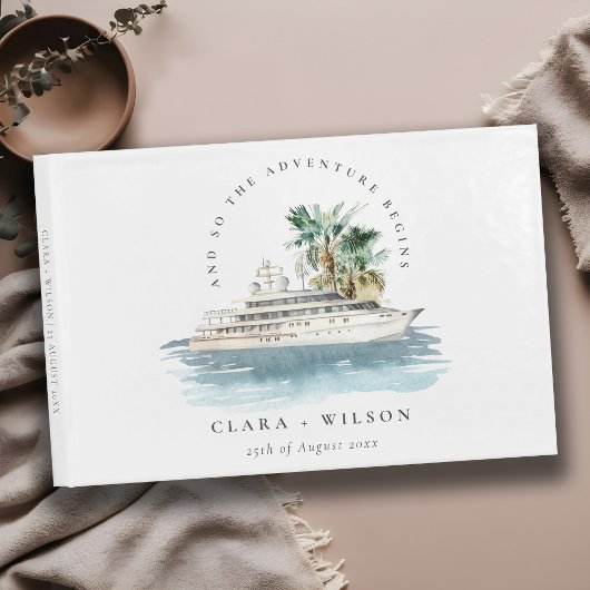 Elegant Dusky Cruise Palm Seascape Wedding Gastenboek
