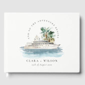 Elegant Dusky Cruise Palm Seascape Wedding Gastenboek (Voorkant)