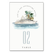 Elegant Dusky Cruise Palm Seascape Wedding Kaart (Voorkant)