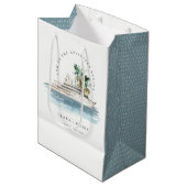 Elegant Dusky Cruise Palm Seascape Wedding Medium Cadeauzakje (Voorkant Gekanteld)