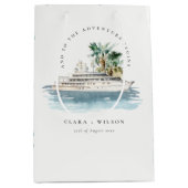 Elegant Dusky Cruise Palm Seascape Wedding Medium Cadeauzakje (Voorkant)