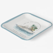 Elegant Dusky Cruise Palm Seascape Wedding Papieren Bordje (Gebogen)