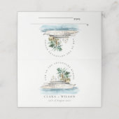 Elegant Dusky Cruise Palm Seascape Wedding Plaatskaartje (Buitenkant ongevouwen)