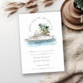 Elegant Dusky Cruise Palm Seascape Wedding RSVP Kaartje