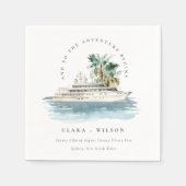 Elegant Dusky Cruise Palm Seascape Wedding Servet (Voorkant)