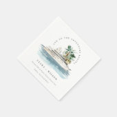 Elegant Dusky Cruise Palm Seascape Wedding Servet (Hoek)
