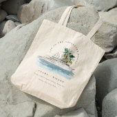 Elegant Dusky Cruise Palm Seascape Wedding Tote Bag