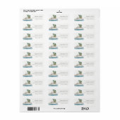 Elegant Dusky Cruise Ship Palm Seascape Adres Etiket (Full Sheet)
