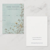 Elegant Dusky Floral Aqua Ketting display Visitekaartje (Voorkant / Achterkant)