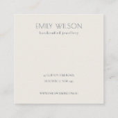 Elegant Dusky Floral Aqua Logo Display Vierkante Visitekaartje (Achterkant)