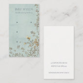 Elegant Dusky Floral Aqua Stud 3 Verzamelscherm Visitekaartje (Voorkant / Achterkant)