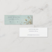 Elegant Dusky Floral Aqua Stud die beeldscherm ver Mini Visitekaartje (Voorkant / Achterkant)