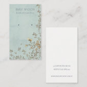 Elegant Dusky Floral Aqua Stud die beeldscherm ver Visitekaartje (Voorkant / Achterkant)