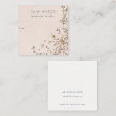 Elegant Dusky Floral Blush Band Ketting Display Vierkante Visitekaartje (Voorkant / Achterkant)
