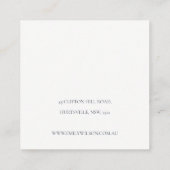 Elegant Dusky Floral Blush Band Ketting Display Vierkante Visitekaartje (Achterkant)