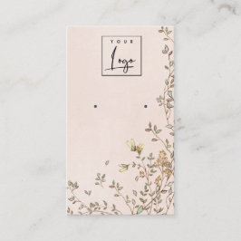 Elegant Dusky Floral Blush Logo Earning Display Visitekaartje