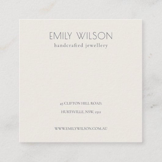 Elegant Dusky Floral Blush Logo Ketting display Vierkante Visitekaartje (Achterkant)