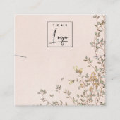 Elegant Dusky Floral Blush Logo Ketting display Vierkante Visitekaartje (Voorkant)