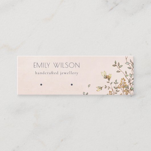 Elegant Dusky Floral Blush Stud die beeldscherm ve Mini Visitekaartje (Voorkant)