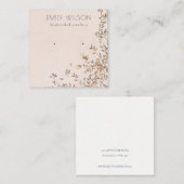 Elegant Dusky Floral Blush Stud die beeldscherm ve Vierkante Visitekaartje (Voorkant / Achterkant)