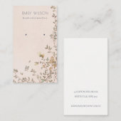 Elegant Dusky Floral Blush Stud die beeldscherm ve Visitekaartje (Voorkant / Achterkant)