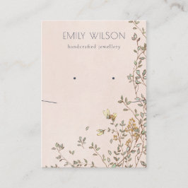 Elegant Dusky Floral Pink Earning Ketting Display Visitekaartje