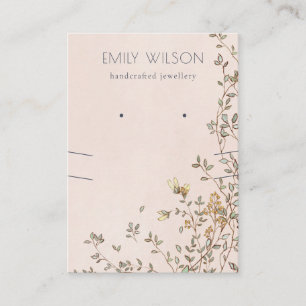 Elegant Dusky Floral Pink Earning Ketting Display Visitekaartje