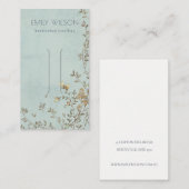 Elegant Dusky Floral Vine Aqua Hair Clip Display Visitekaartje (Voorkant / Achterkant)
