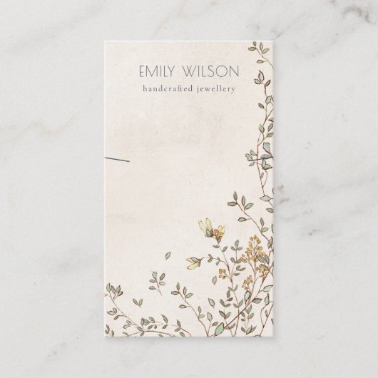 Elegant Dusky Floral Vine Band Ketting Display Visitekaartje (Voorkant)