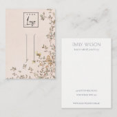 Elegant Dusky Floral Vine Blush Hair Clip Display Visitekaartje (Voorkant / Achterkant)