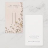 Elegant Dusky Floral Vine Blush Hair Clip Display Visitekaartje (Voorkant / Achterkant)