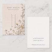 Elegant Dusky Floral Vine Blush Hair Clip Display Visitekaartje (Voorkant / Achterkant)