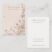 Elegant Dusky Floral Vine Blush Ketting Display Visitekaartje (Voorkant / Achterkant)